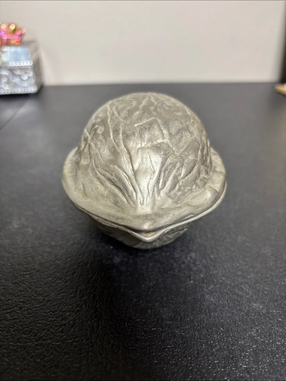 Silver Walnut-Shaped Decorative Nut Cracker Holiday